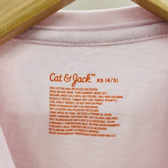 Cat & Jack Girls Size XS 4/5 Short Sleeve Good Okay Cool Graphic T-shirt 2477 - Picture 5 of 5
